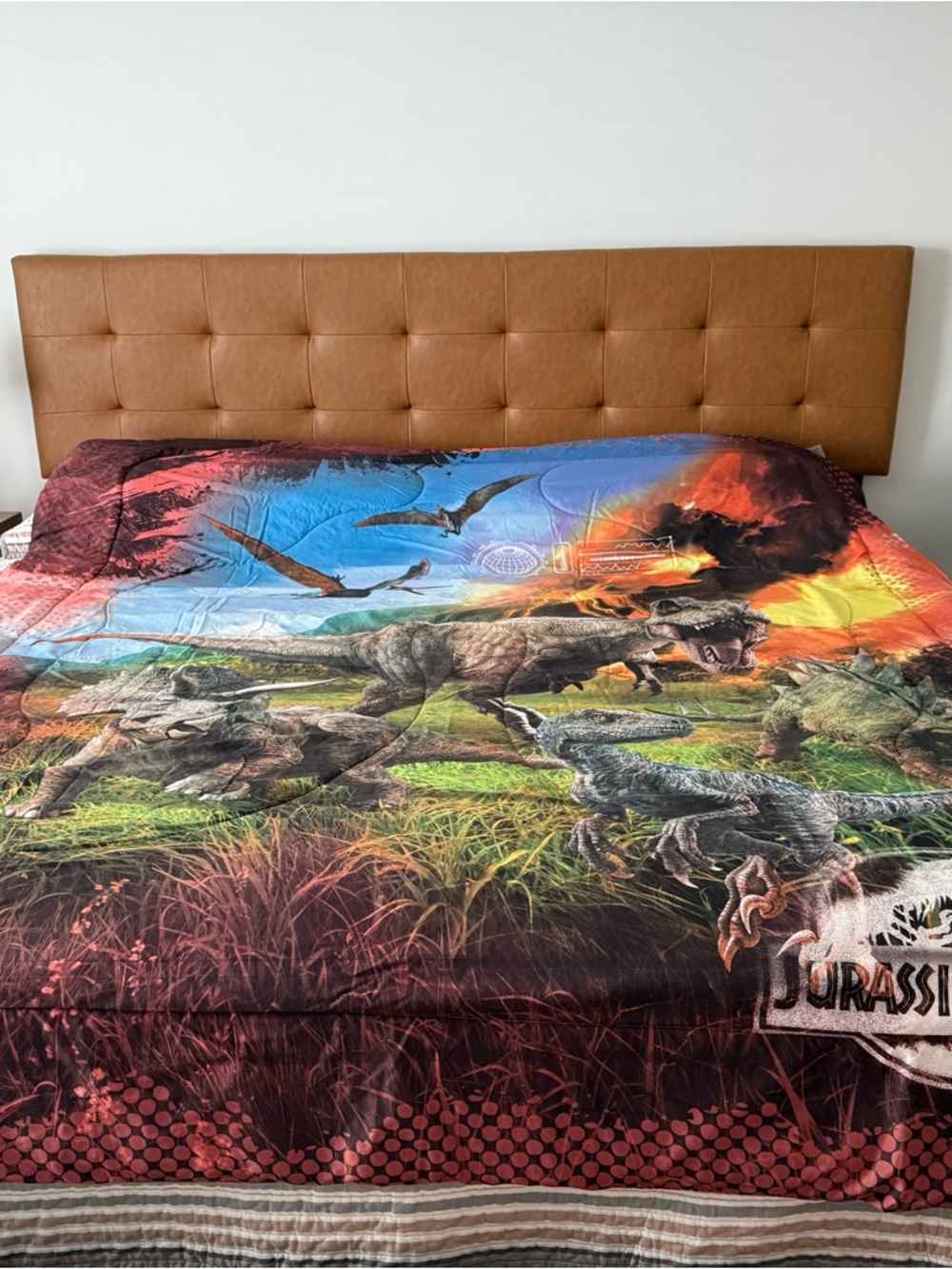 Jurassic Dinosaur Printed Comforter - Multicolor With Sheet set. Reversible.